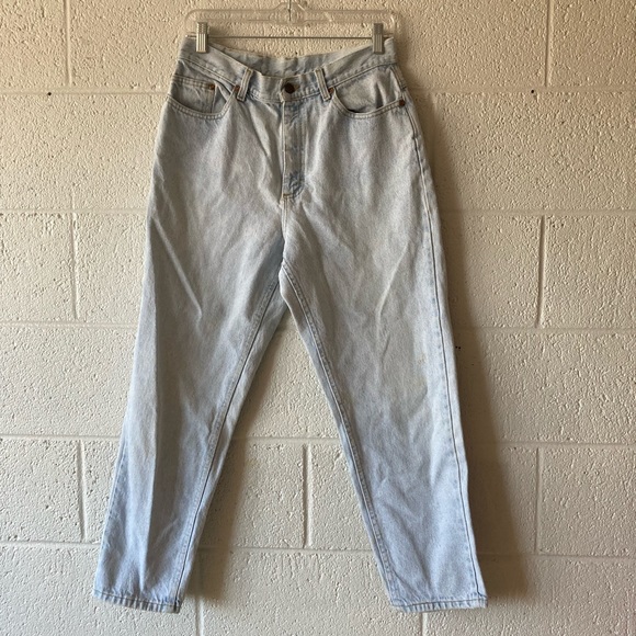 Vintage Lee Lightwash Denim Distressed Oversized  High Rise Jeans - Picture 2 of 10